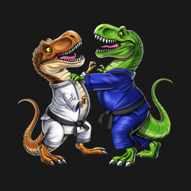 T-Rex Dinosaur Jiu-Jitsu Wrestlers by underheaven