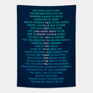 Names of Jesus- back of Tshirt Tapestry