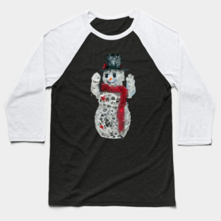 Digital Snowman Baseball T-Shirt