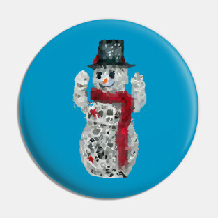 Digital Snowman Pin