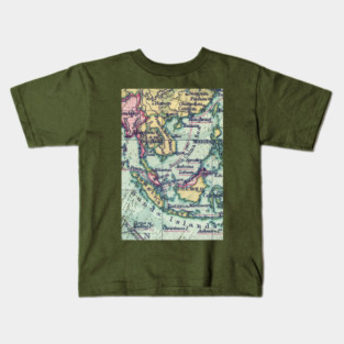 Shoueast Asia Vintage Map Kids T-Shirt