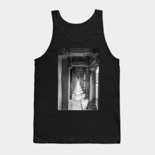 Pillars Along The Gallery, Angkor Wat - BW Tank Top