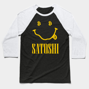 Satoshi Smille Bitcoin Baseball T-Shirt