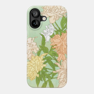 Vintage Victoriana Botanical Chrysanthemum Illustration Design Phone Case