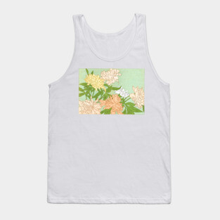Vintage Victoriana Botanical Chrysanthemum Illustration Design Tank Top