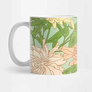 Vintage Victoriana Botanical Chrysanthemum Illustration Design Mug