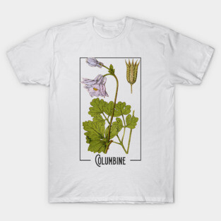 Columbine. Aquilegia vulgaris. Name also: Common Columbine, European Columbine, Granny's Nightcap T-Shirt
