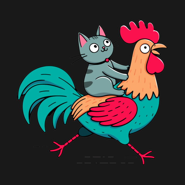 Cat on a Rooster by CreativeSage