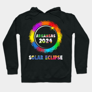 Total Solar Eclipse Arkansas 2024 Colorful Totality Hoodie
