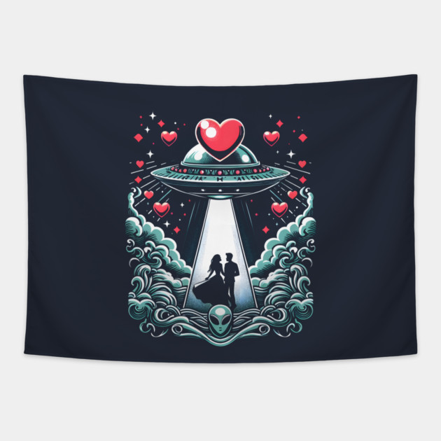 Cosmic Love Connection Tapestry by MakerMind8.2