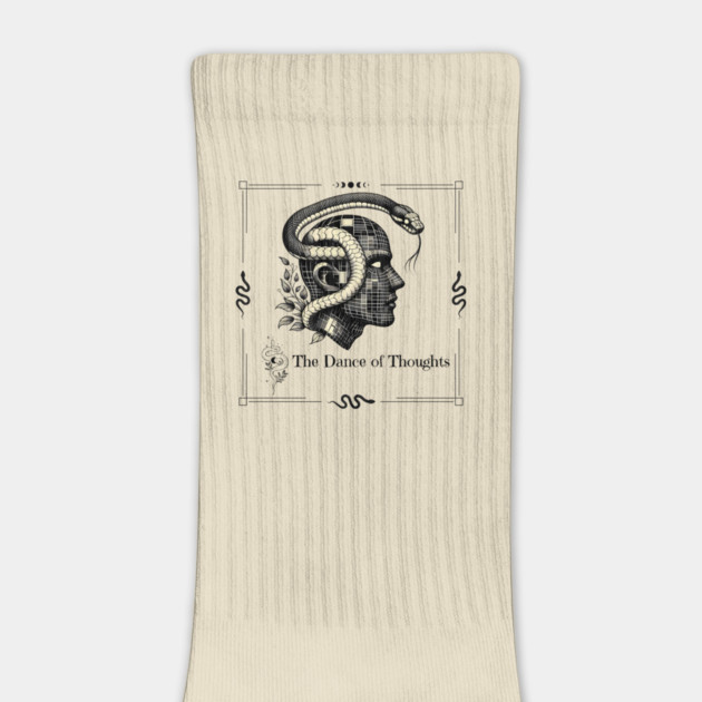 The Dance of Thoughts – Surreal Snake & Human Head Art by MakerMind8.2