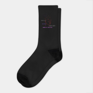 Look Up at the Stars – Motivational Cosmic Line Art Design Socks