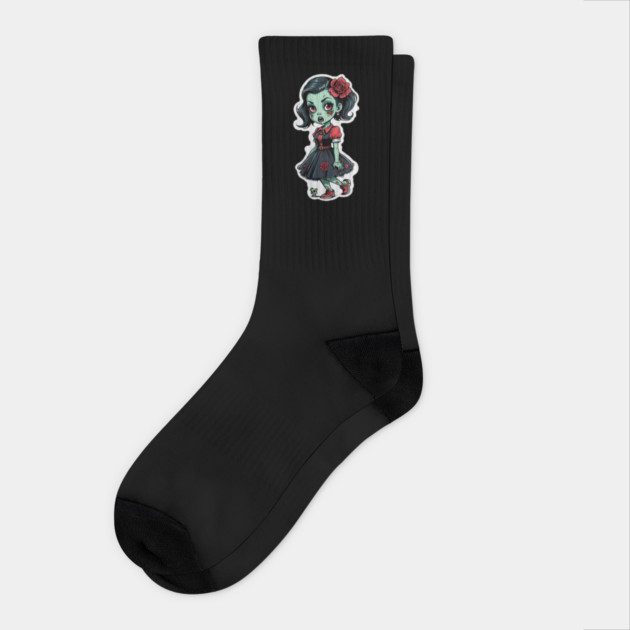 Rockabilly Zombie Girl 3 Socks by Grave Digs