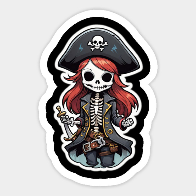 Skeleton Pirate Girl 1 Magnet by Grave Digs