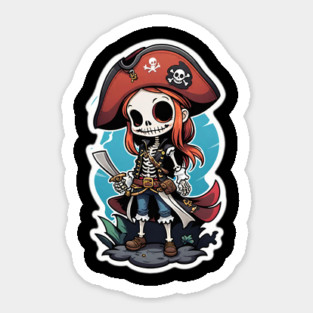 Pirate Skeleton Girl 2 Magnet