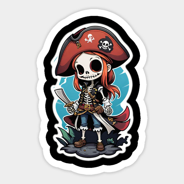 Pirate Skeleton Girl 2 Magnet by Grave Digs