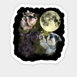 Schnauzer The Moon Classic Dog Breed Sticker
