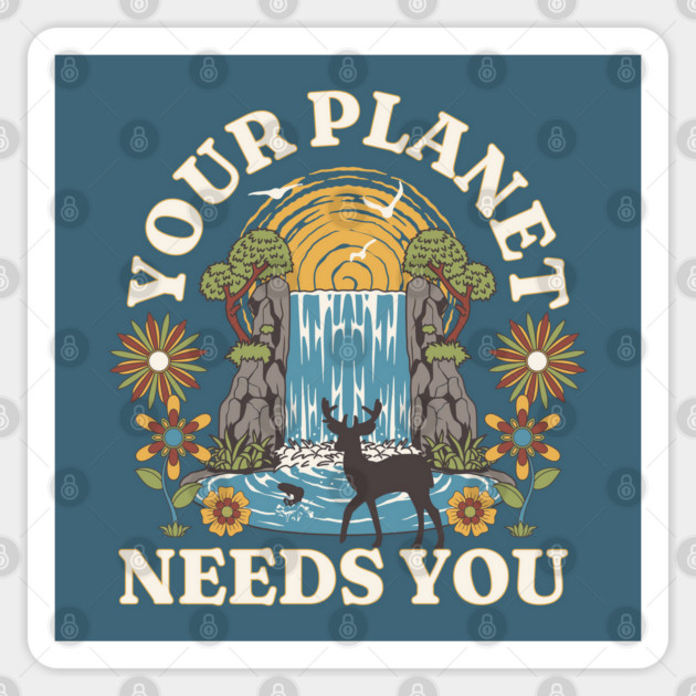 Your Planet Need You Waterfall Sticker by HolidayBug