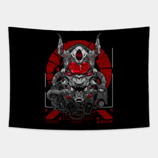 Cyberpunk samurai Tapestry