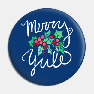 Merry Yule Holly Berries Pin