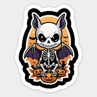 Halloween Skeleton Bat Magnet