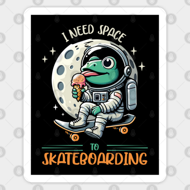 Frog On Skateboard Sticker by JessArty