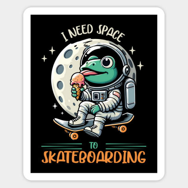 Frog On Skateboard Magnet by JessArty