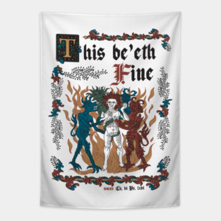 This Is Fine Medieval Style - funny retro vintage English history Tapestry