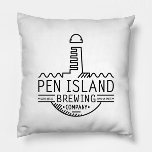 Pen Island Brewing Company Wire Frame Logo Pillow