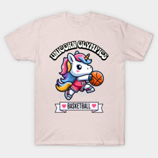Basketball Unicorn Olympics 🏀🦄 - Slam Dunk Cuteness! T-Shirt