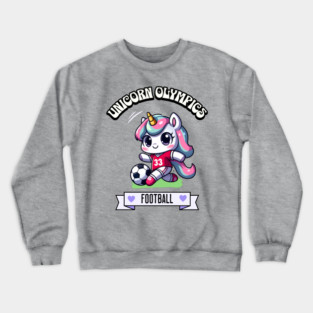 Football Unicorn Olympics ⚽🦄 - Goal! Score with Cuteness! Crewneck Sweatshirt