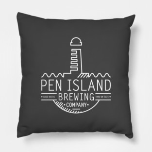 Pen Island Brewing Company Wire Frame Reverse Logo Pillow