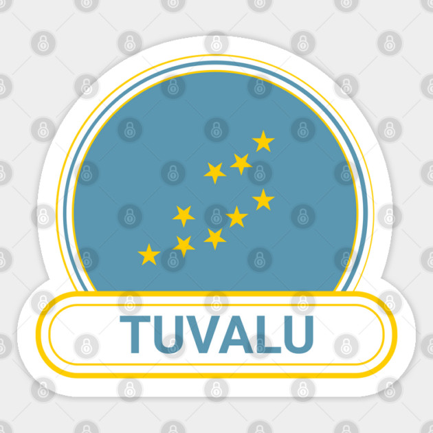 Tuvalu Country Badge - Tuvalu Flag Sticker by Yesteeyear