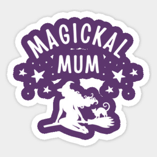 Magickal Mum Witch and Cat Mother's Day Cheeky Witch® Sticker