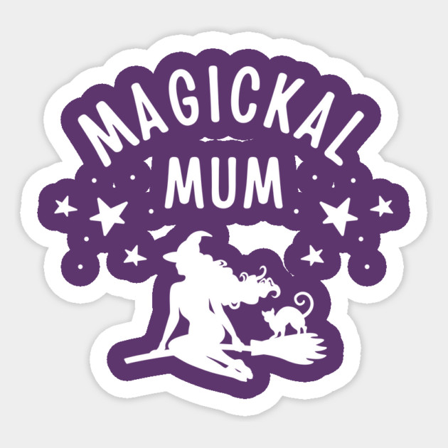 Magickal Mum Witch and Cat Mother's Day Cheeky Witch® Sticker by Cheeky Witch