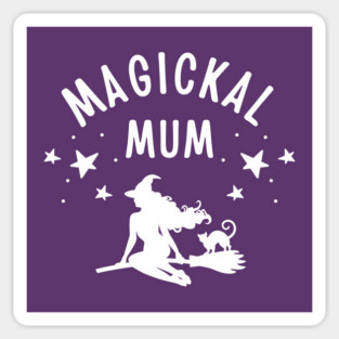 Magickal Mum Witch and Cat Mother's Day Cheeky Witch® Magnet