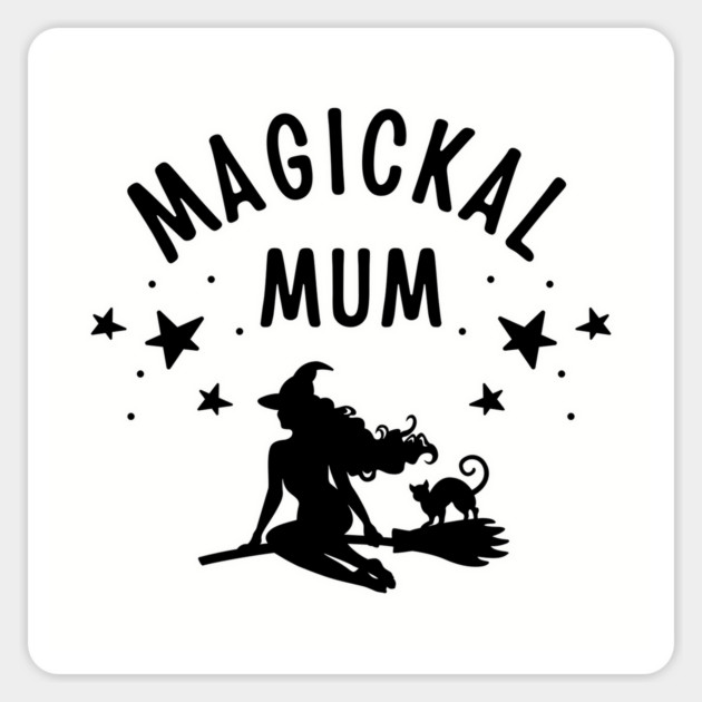 Magickal Mum Witch and Cat Mother's Day Cheeky Witch® Magnet by Cheeky Witch