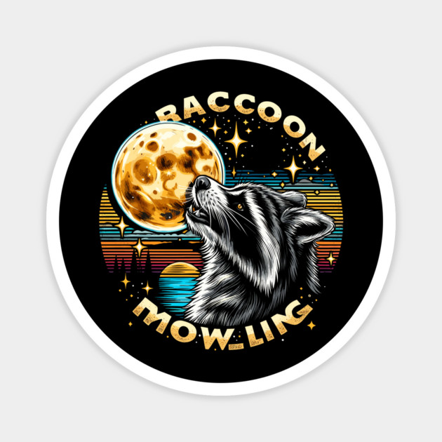 Raccoon Moon Howl Magnet by JessArty