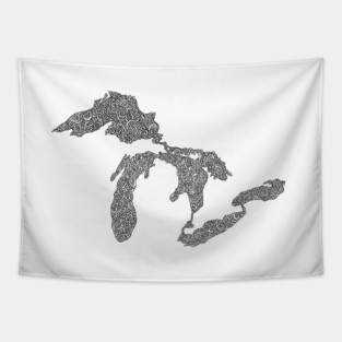 Great Lakes Map Design Tapestry