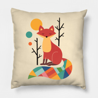 Rainbow Fox Pillow