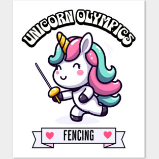 Fencing Unicorn Olympics🤺🦄 - En Garde for Cuteness! Posters and Art