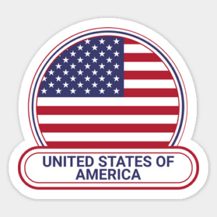 United States of America Country Badge - United States of America Flag Magnet