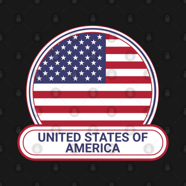 United States of America Country Badge - United States of America Flag by Yesteeyear