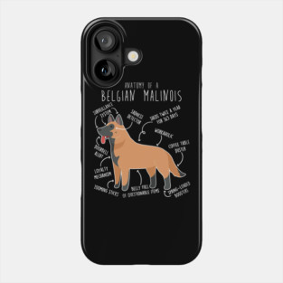 Belgian Malinois Dog Anatomy Phone Case
