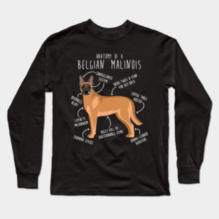Belgian Malinois Dog Anatomy Long Sleeve T-Shirt