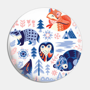 Classic Christmas: Scandinavian animals Pin