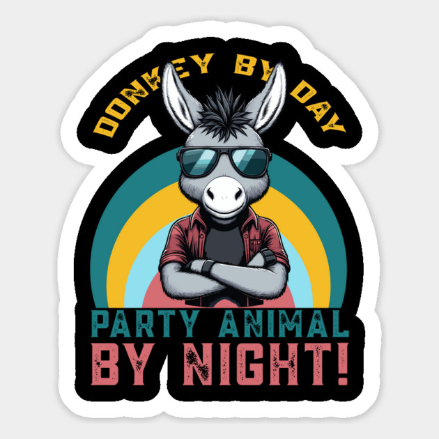 Cool Funny Donkey with Sunglasses - Ideal for Animal Lovers! Magnet by JessArty