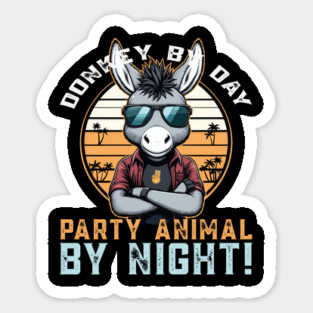 Cool Donkey - Sunset and Palm Vibes! Magnet