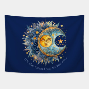 Celestial Sun and Moon B Tapestry