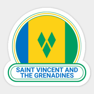 Saint Vincent and the Grenadines Country Badge - Saint Vincent and the Grenadines Flag Magnet